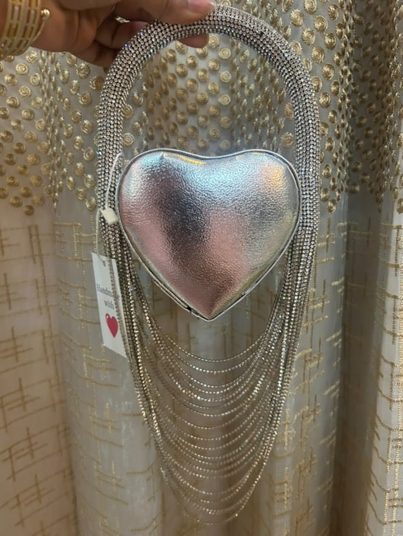 Heart clutch bag