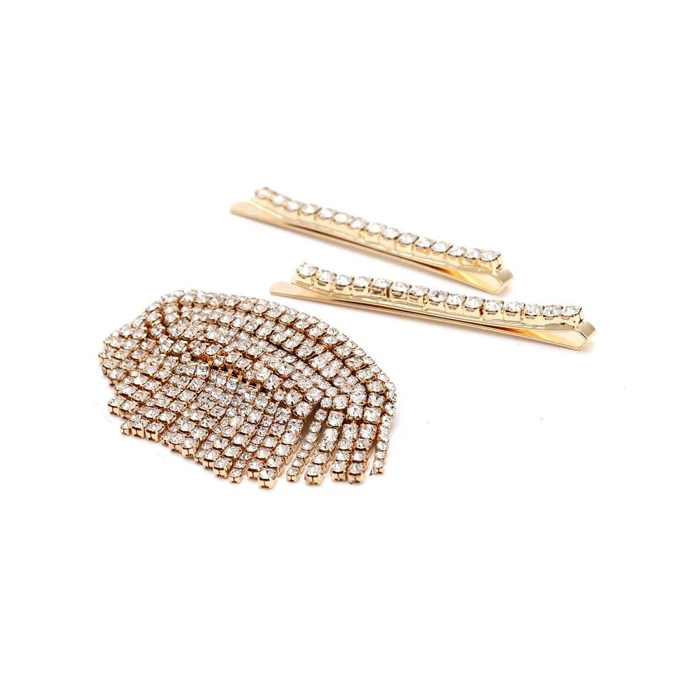 Rhinestone hair pin - set of 3